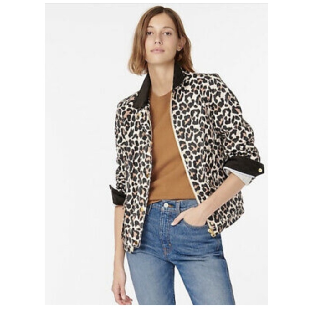 NWT RARE luxury minimalist classic preppy J. Crew Leopard Barn Jacket™